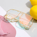 Oversized Square Mirror Sunglasses