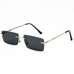 Vintage Rectangle Cat Eye Metal Frame  Sunglasses