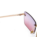 Vintage Rectangle Cat Eye Metal Frame  Sunglasses