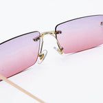 Vintage Rectangle Cat Eye Metal Frame  Sunglasses